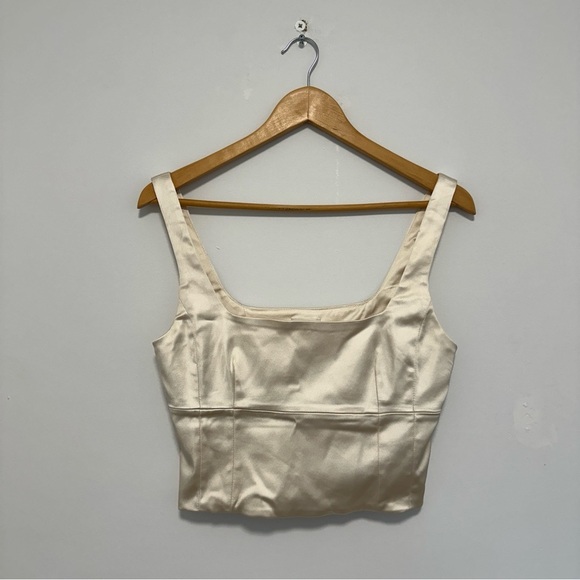 Wilfred Tops - Aritzia Wilfred Shine Bustier in Cream Colour